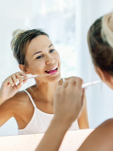 brushing and flossing